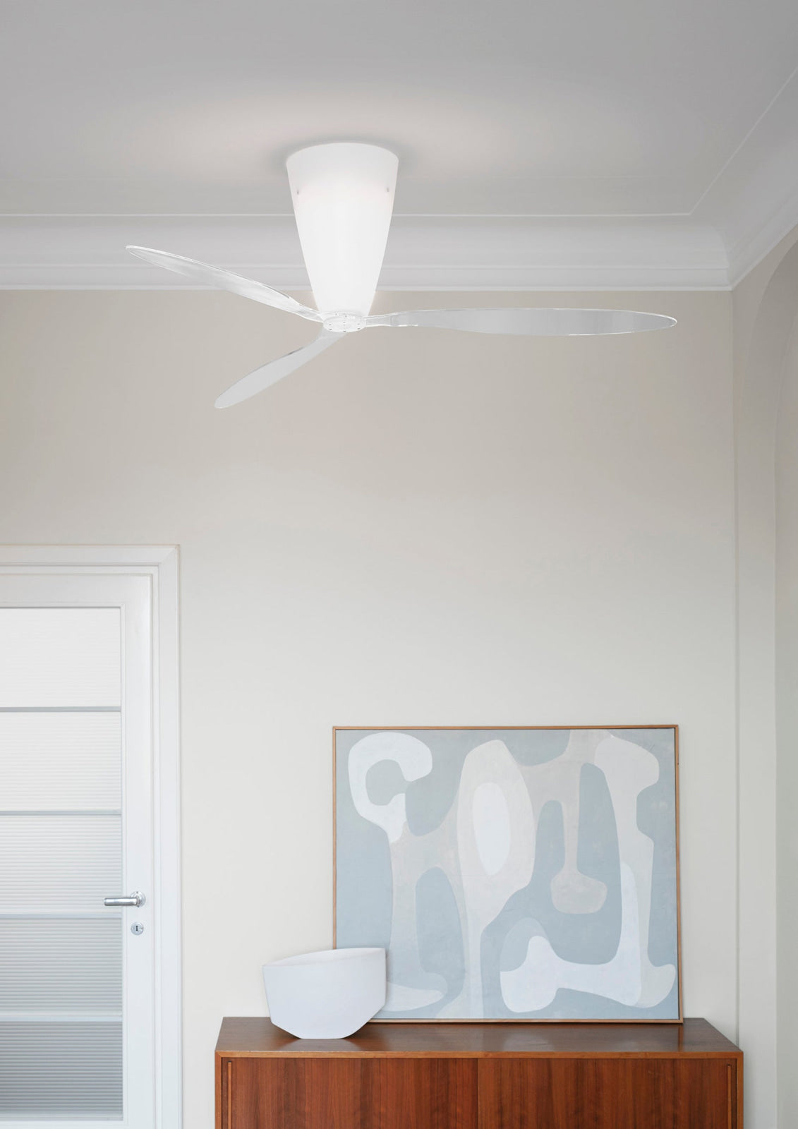 BLOW Opal White / Transparent Ceiling Lamp