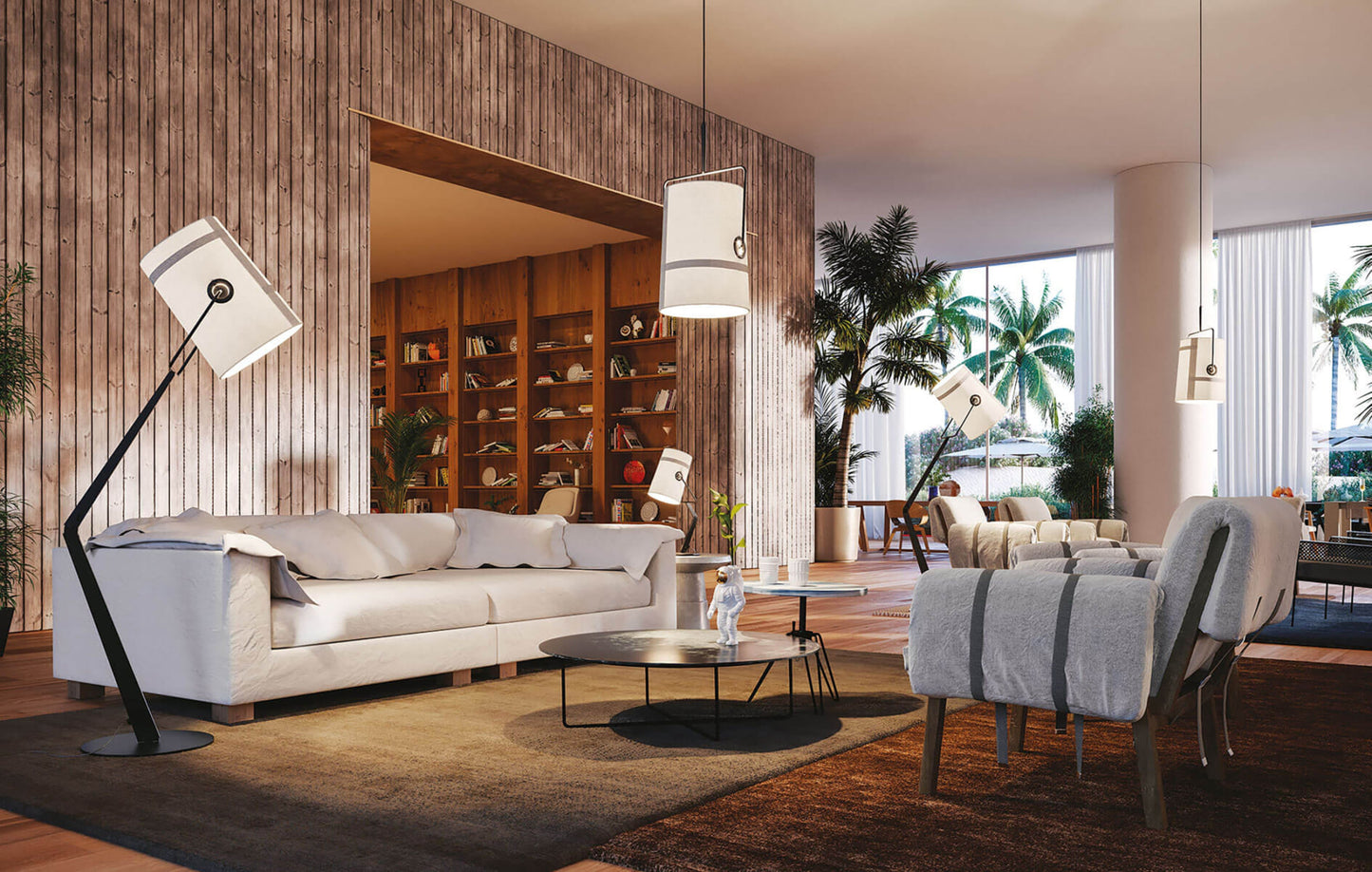 FORK FLOOR Ivory / Anthracite Floor Lamp