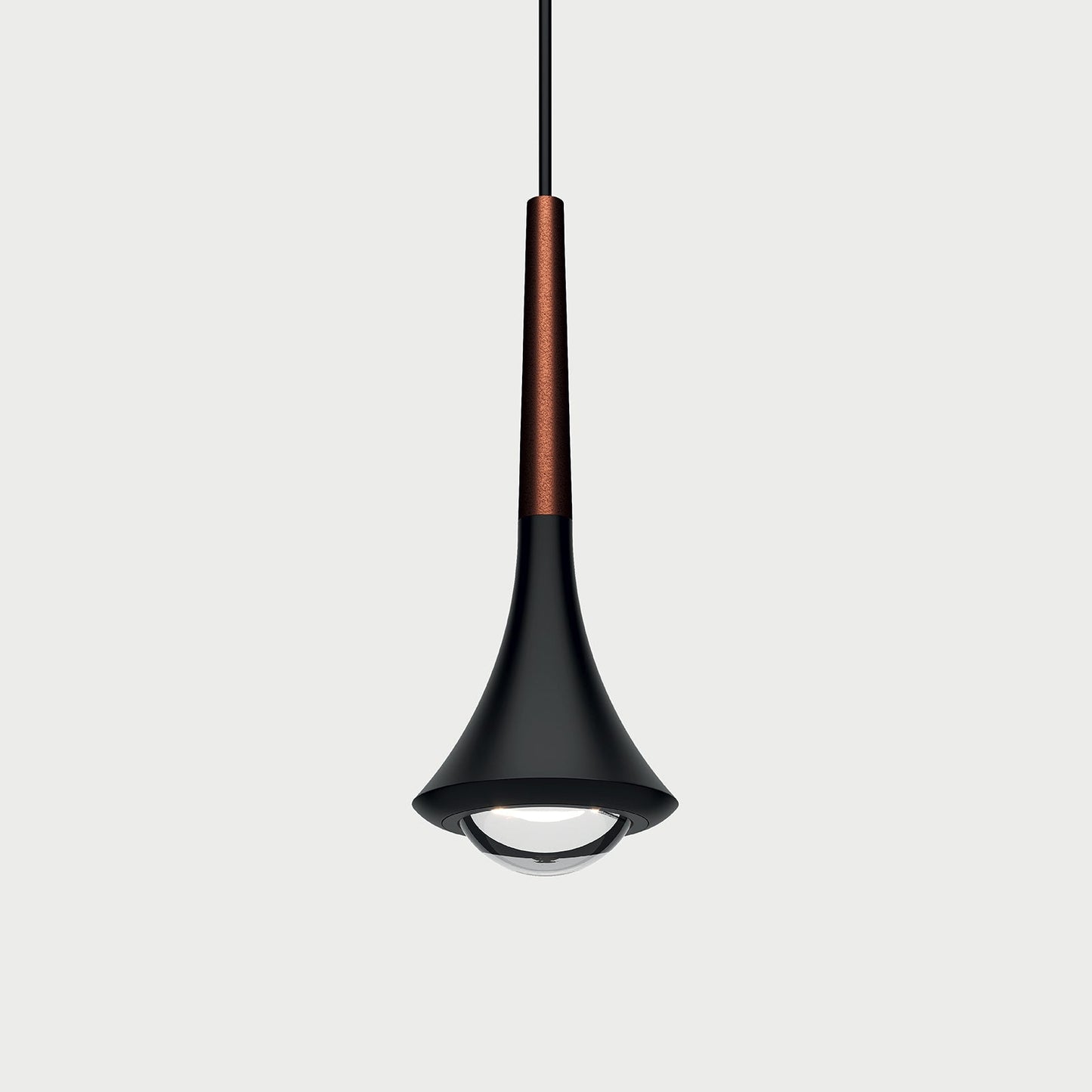 RAIN Matte Black / Coppery Bronze Suspension Lamp