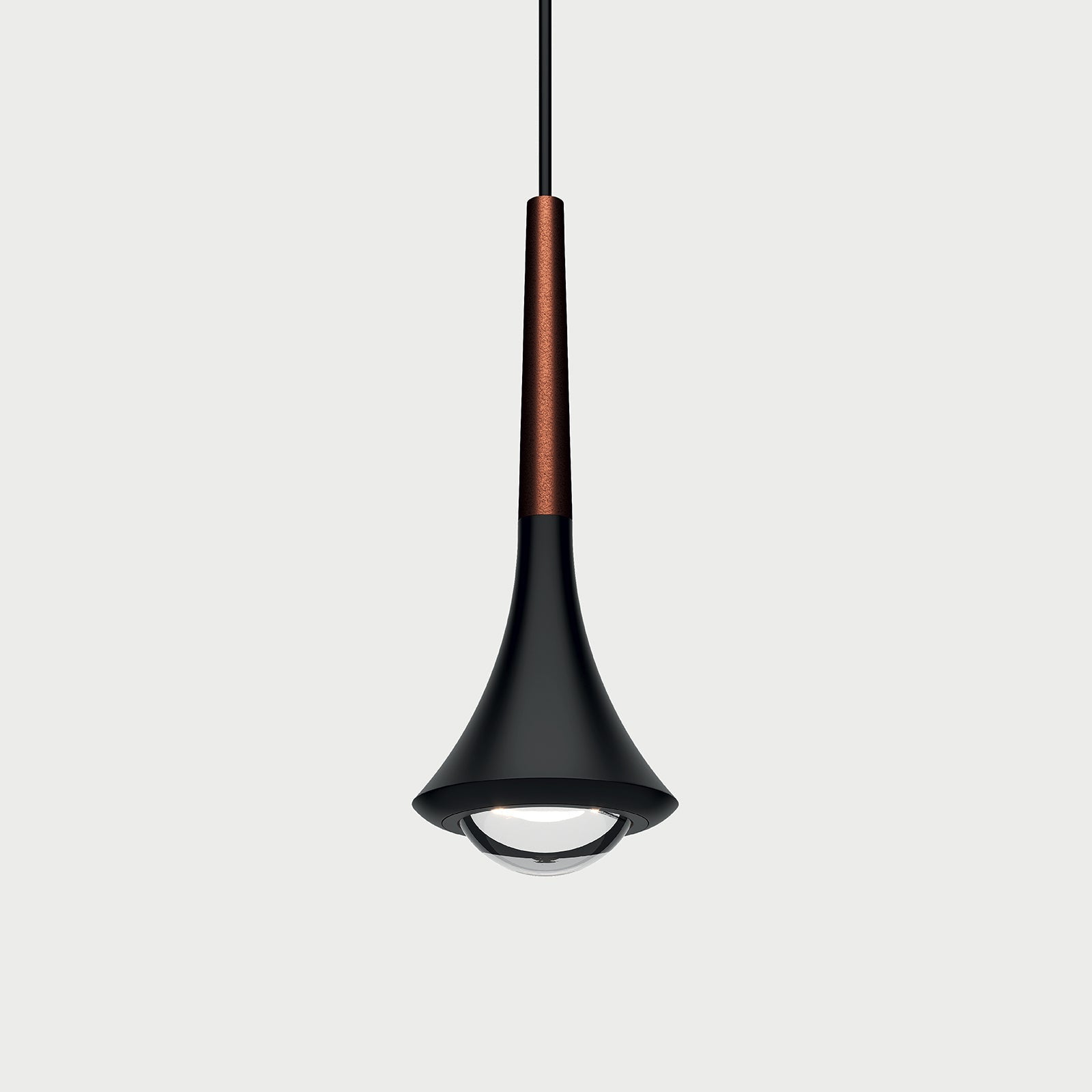 RAIN Matte Black / Coppery Bronze Suspension Lamp