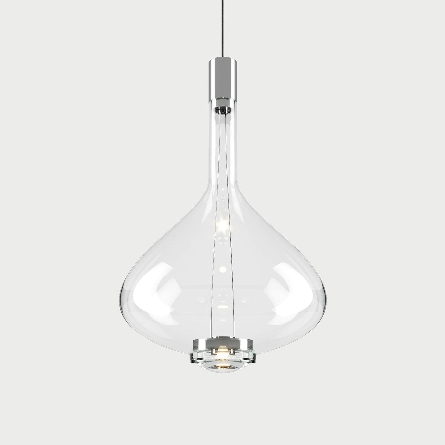 SKY FALL Chrome / Clear / Large Suspension Lamp