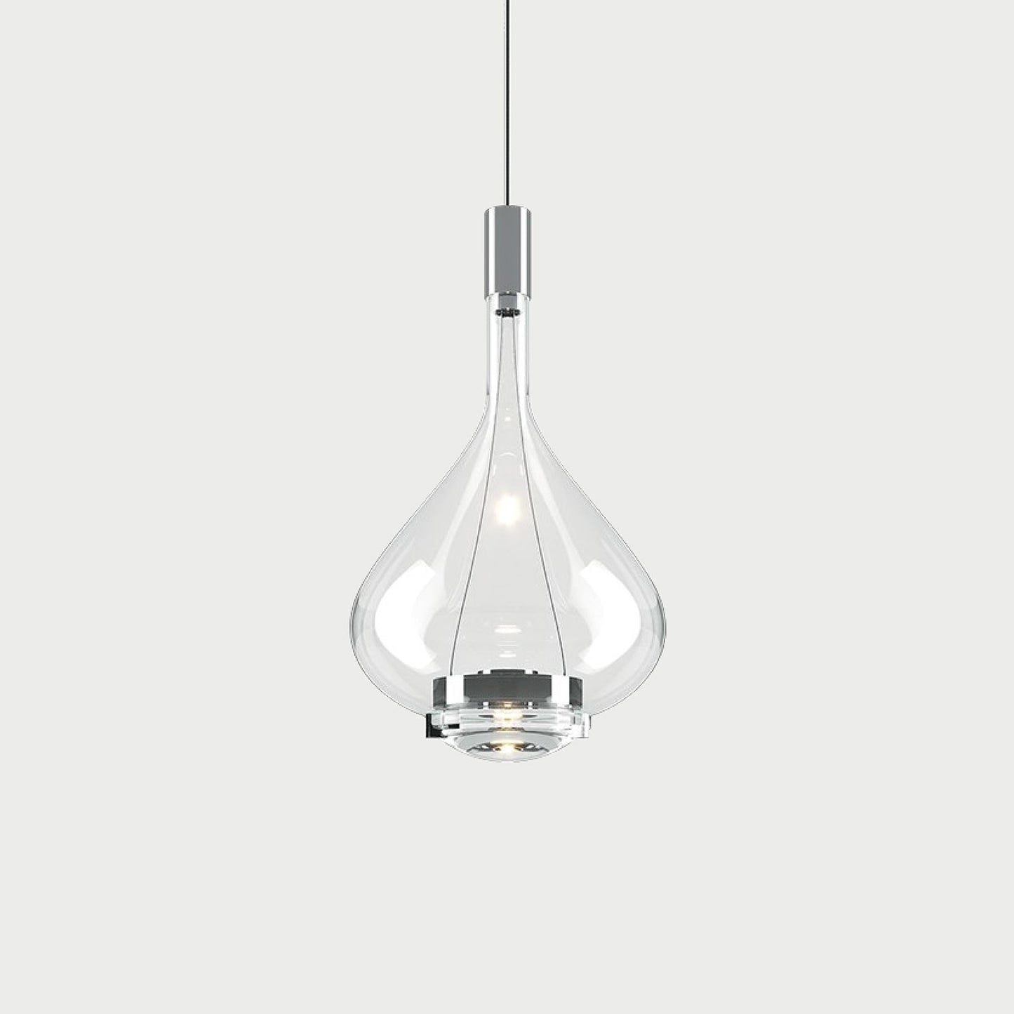 SKY FALL Chrome / Clear / Medium Suspension Lamp
