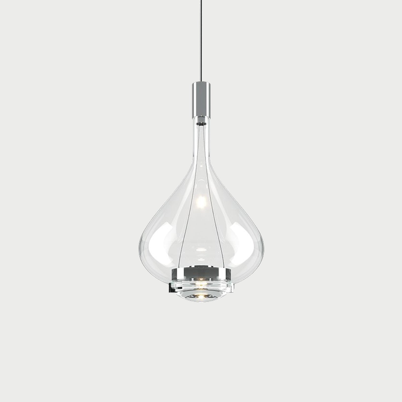 SKY FALL Chrome / Clear / Medium Suspension Lamp