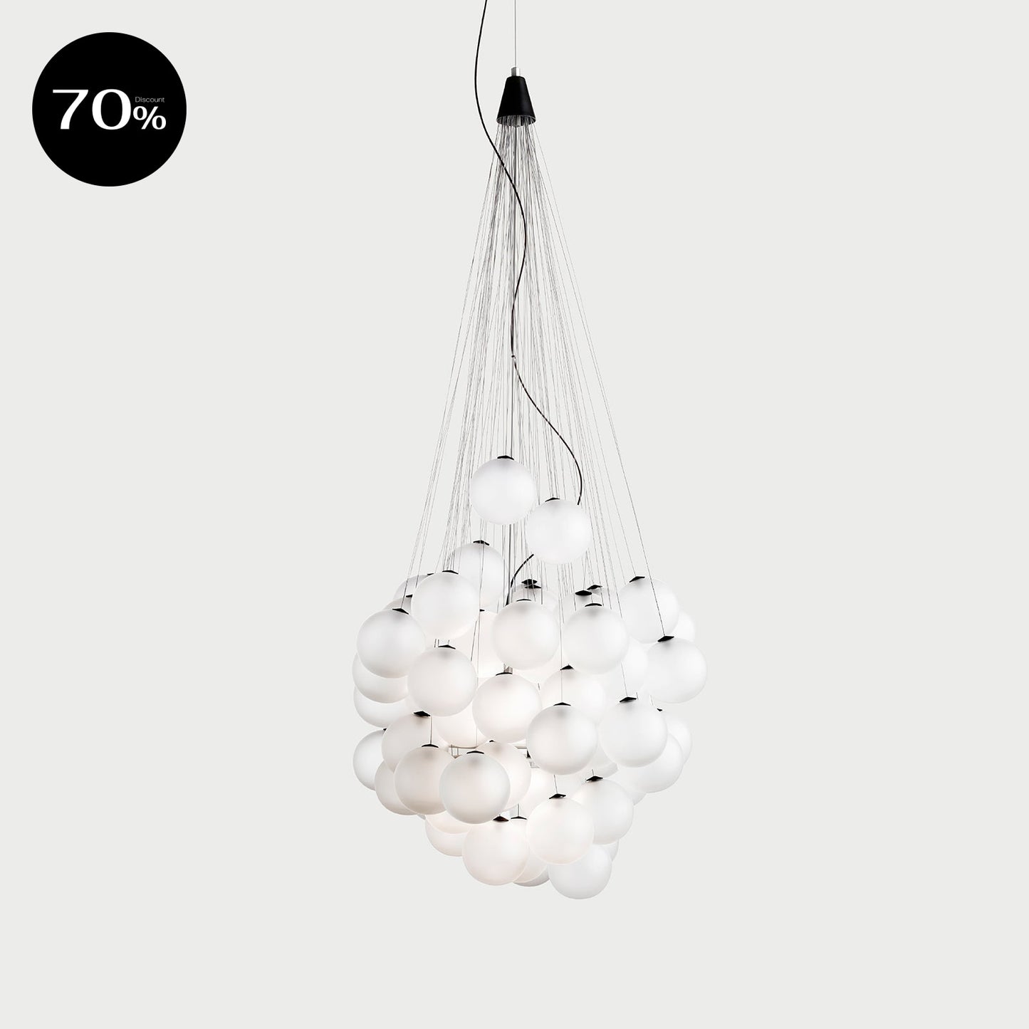 STOCHASTIC 48 Opal White Suspension Lamp