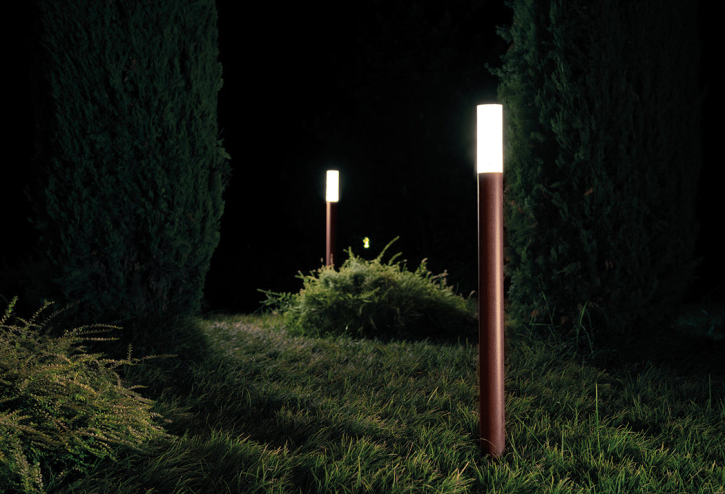 KIT 01 LINE POST H500 Grey Anthracite RAL 7021 Exterior Bollard Lamp
