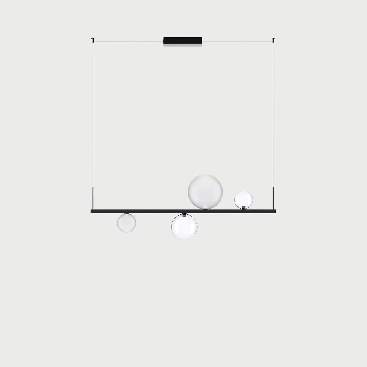 RANDOM STICK SHORT (BLACK CHROME) - Black Chrome / Clear / Frosted White - Suspension Lamp