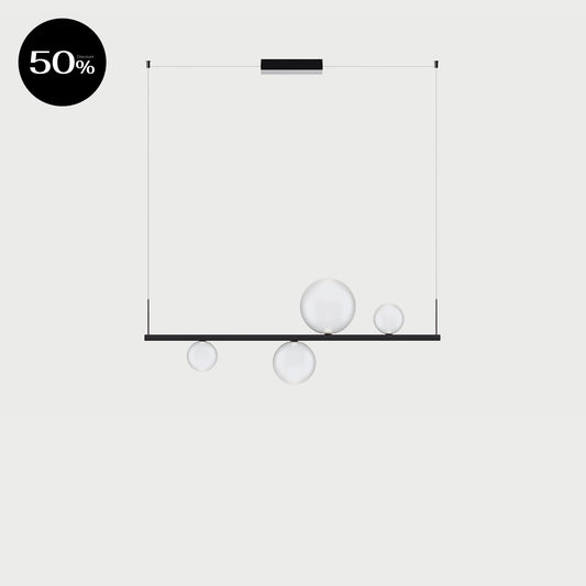 RANDOM STICK SHORT (BLACK CHROME) - Black Chrome / Frosted - Suspension Lamp