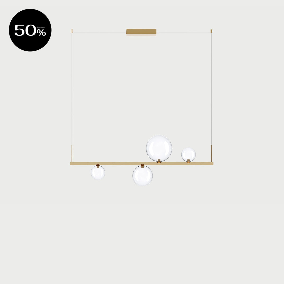 RANDOM STICK SHORT (POLISHED GOLD) - Polished Gold / Clear - Suspension Lamp