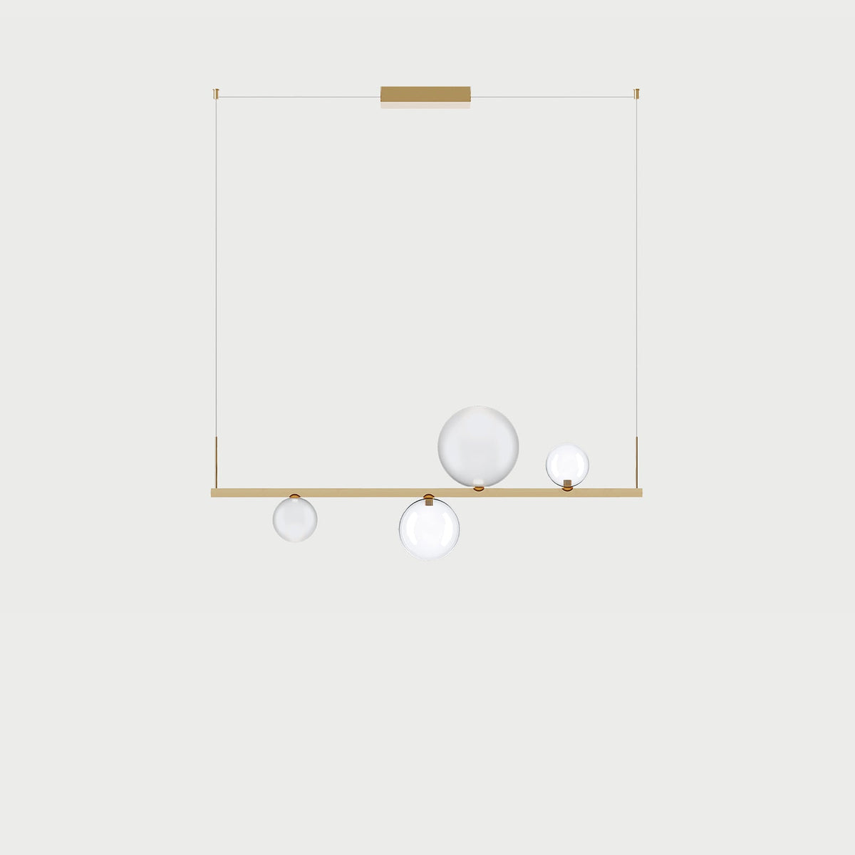 RANDOM STICK SHORT (POLISHED GOLD) - Polished Gold / Clear / Frosted White - Suspension Lamp