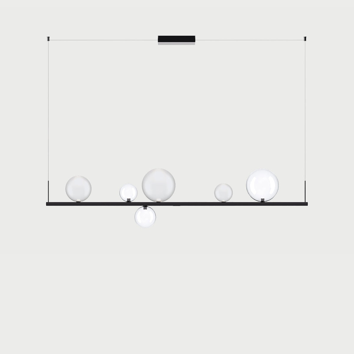 RANDOM STICK LONG (BLACK CHROME) - Black Chrome / Clear / Frosted White - Suspension Lamp