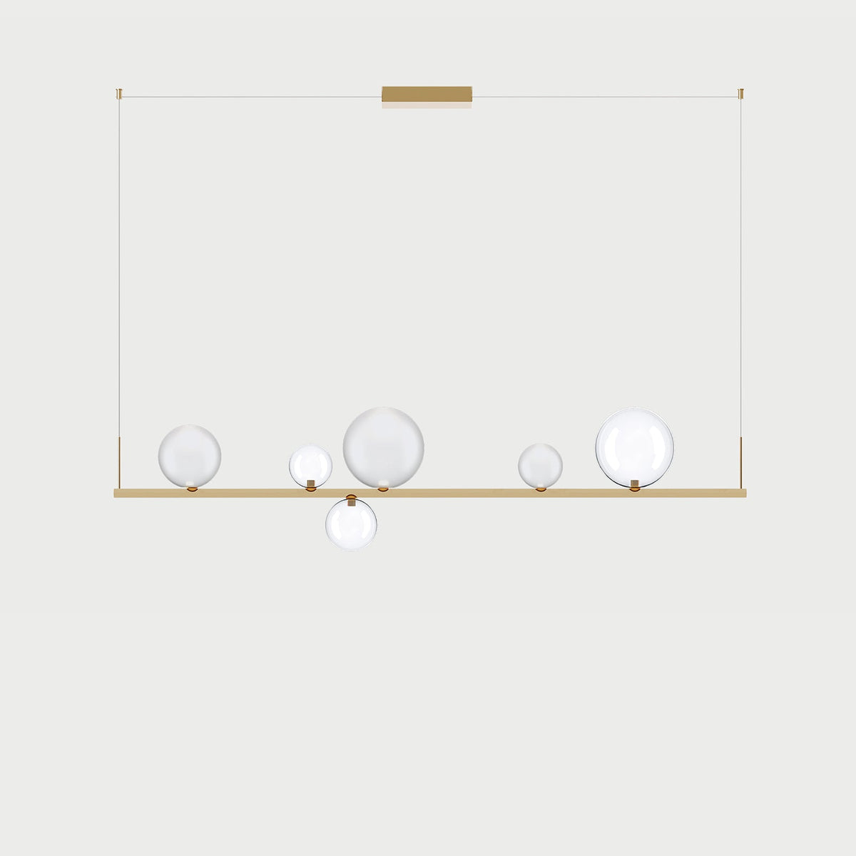 RANDOM STICK LONG (POLISHED GOLD) - Polished Gold / Clear / Frosted White - Suspension Lamp