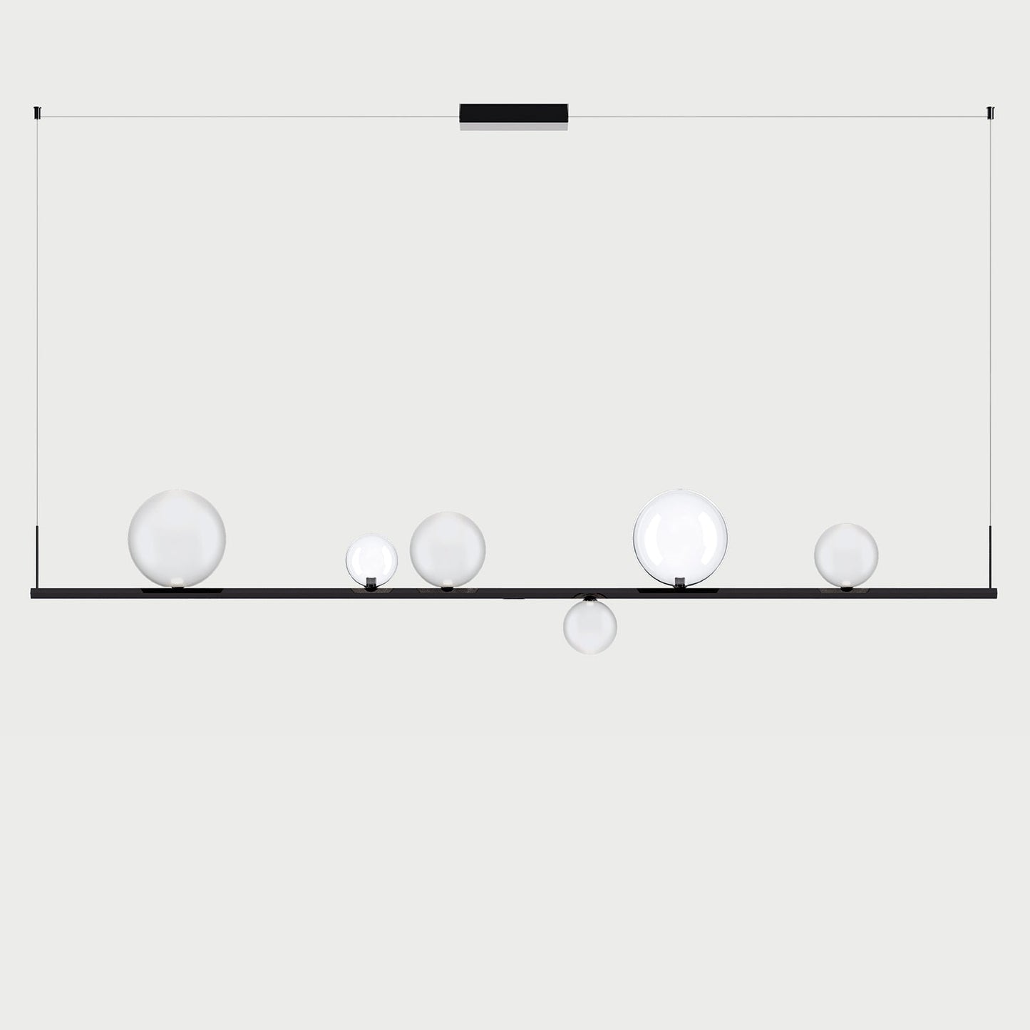 RANDOM STICK XL (BLACK CHROME) - Black Chrome / Clear / Frosted White - Suspension Lamp