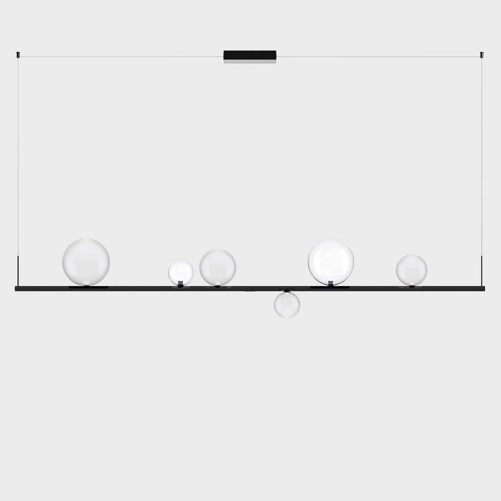 RANDOM STICK XL (BLACK CHROME) - Black Chrome / Clear / Frosted White - Suspension Lamp