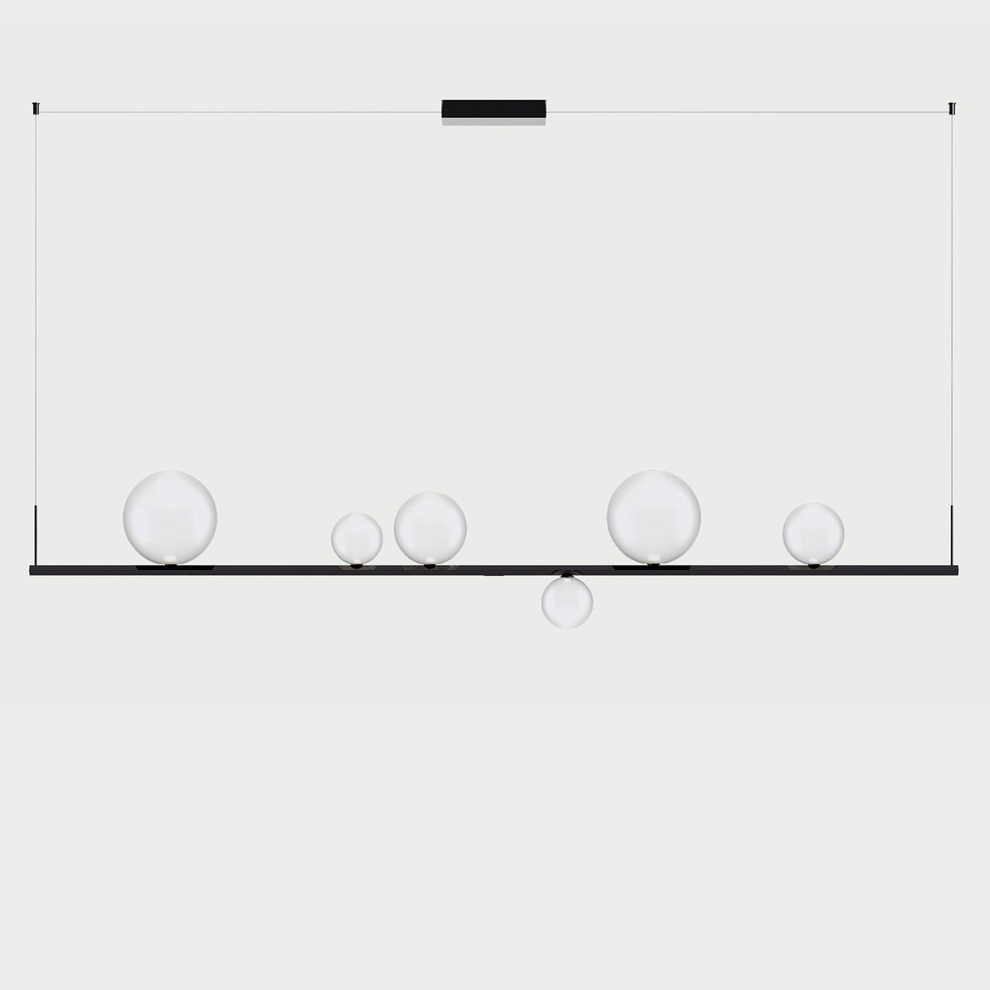 RANDOM STICK XL (BLACK CHROME) - Black Chrome / Frosted White - Suspension Lamp