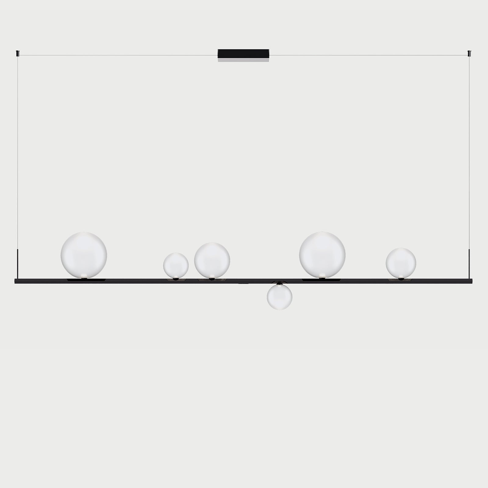 RANDOM STICK XL (BLACK CHROME) - Black Chrome / Frosted White - Suspension Lamp