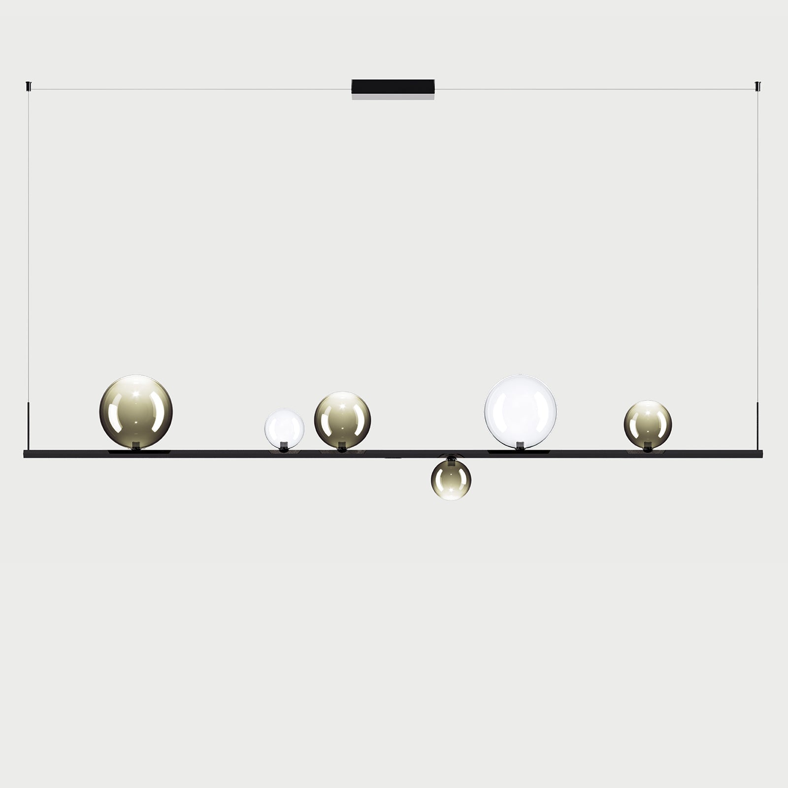 RANDOM STICK XL (BLACK CHROME) - Black Chrome / Clear / Golden Sage - Suspension Lamp