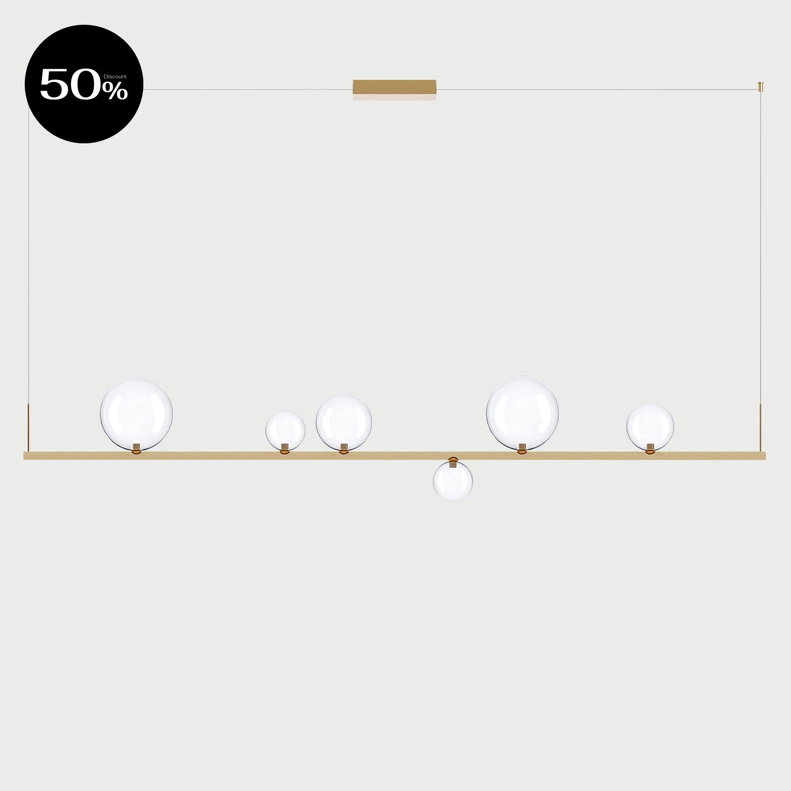 RANDOM STICK XL (POLISHED GOLD) - Polished Gold / Clear - Suspension Lamp