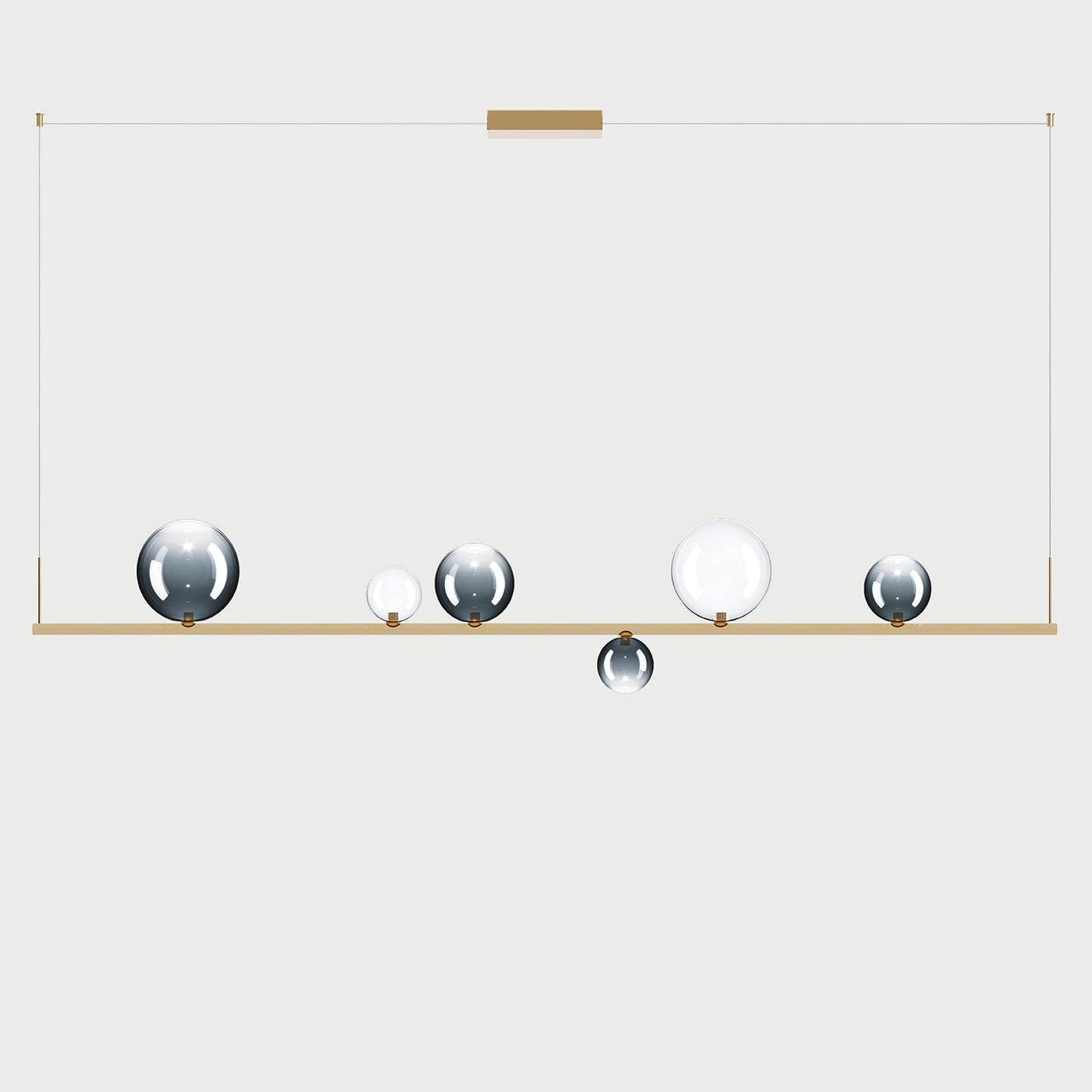 RANDOM STICK XL (POLISHED GOLD) - Polished Gold / Clear / Deep Azure Steel - Suspension Lamp