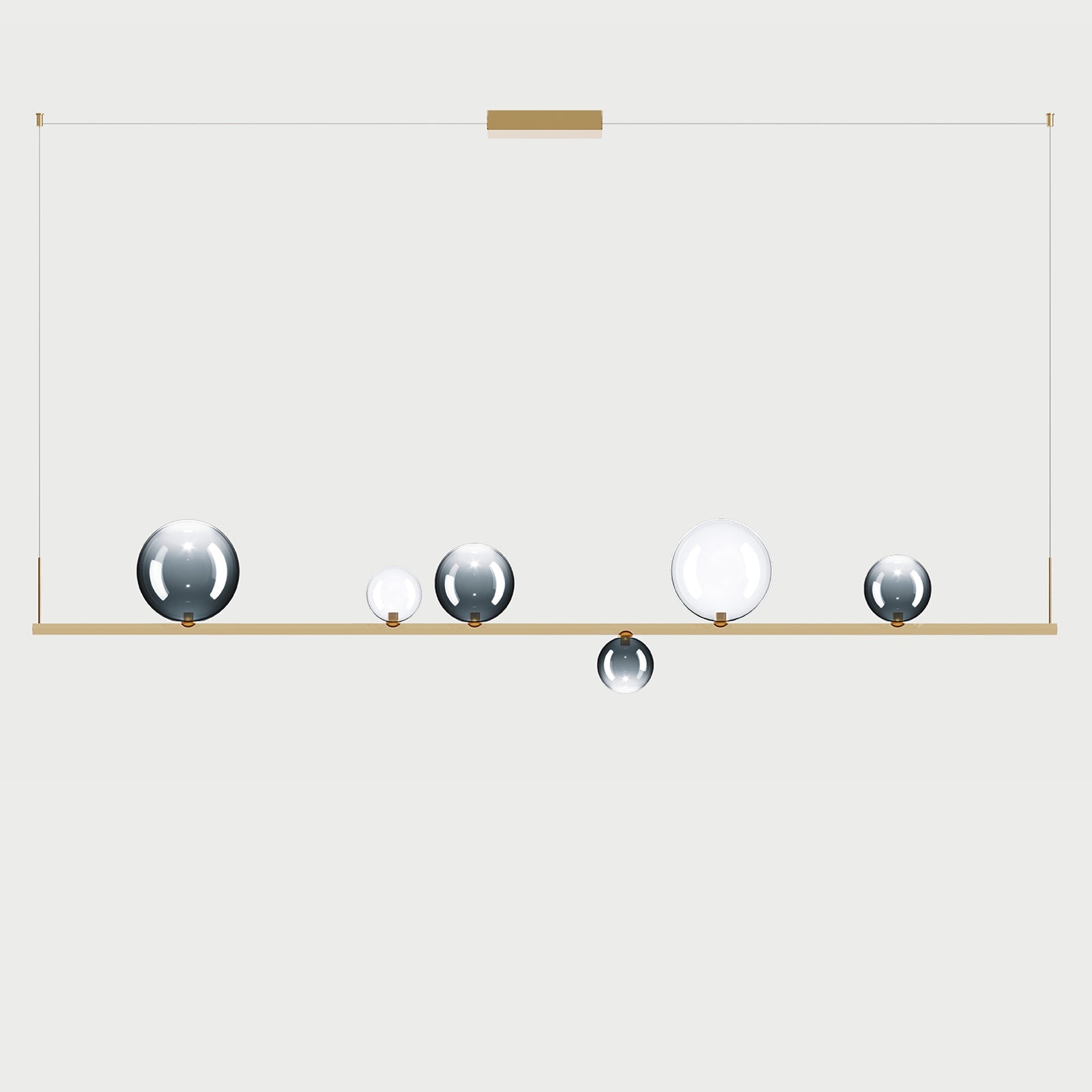 RANDOM STICK XL (POLISHED GOLD) - Polished Gold / Clear / Deep Azure Steel - Suspension Lamp