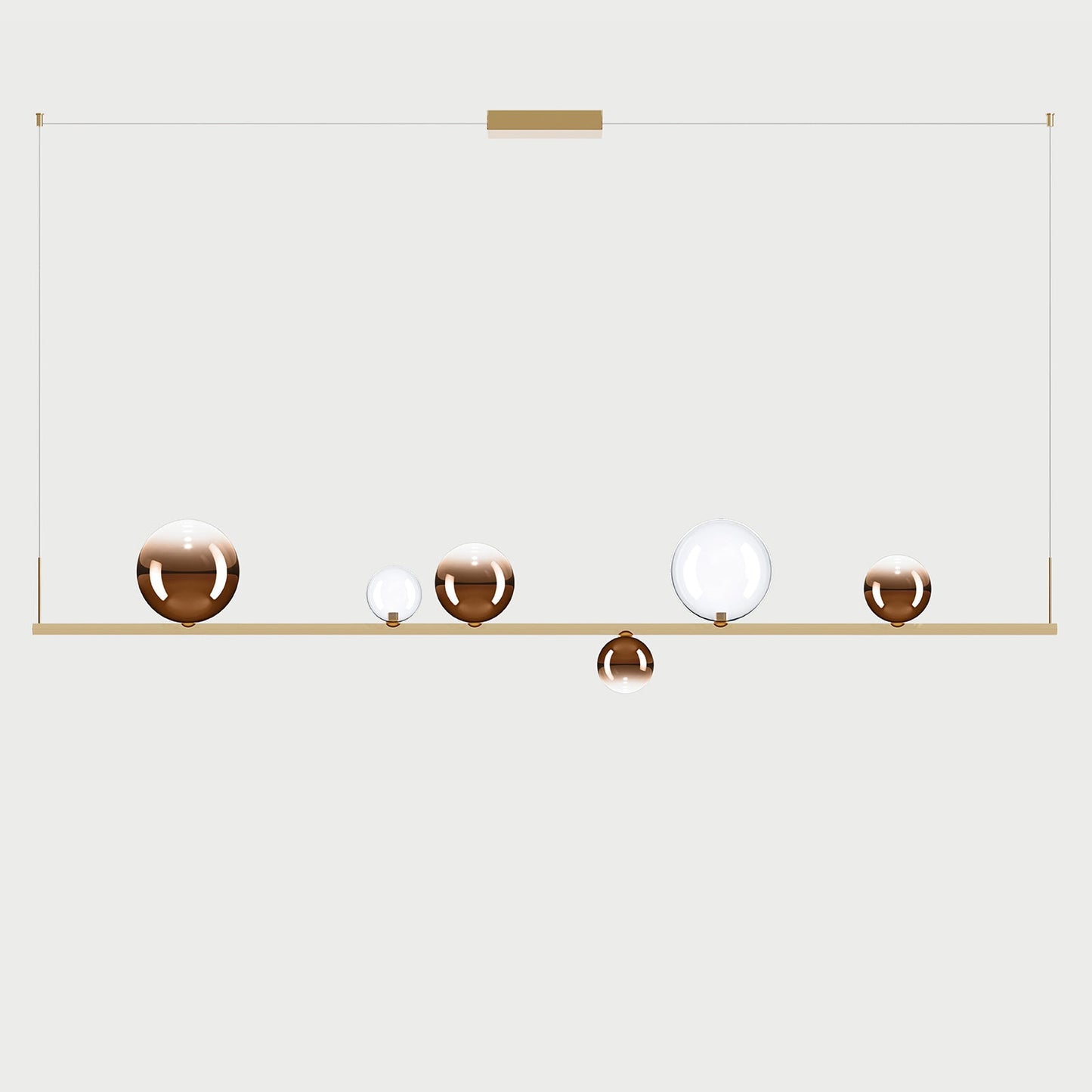 RANDOM STICK XL (POLISHED GOLD) - Polished Gold / Clear / Mandarin Orange - Suspension Lamp