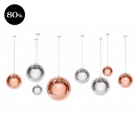 SET5 RANDOM SOLO P8 - Chrome / Rose Gold / Clear - Suspension Lamp