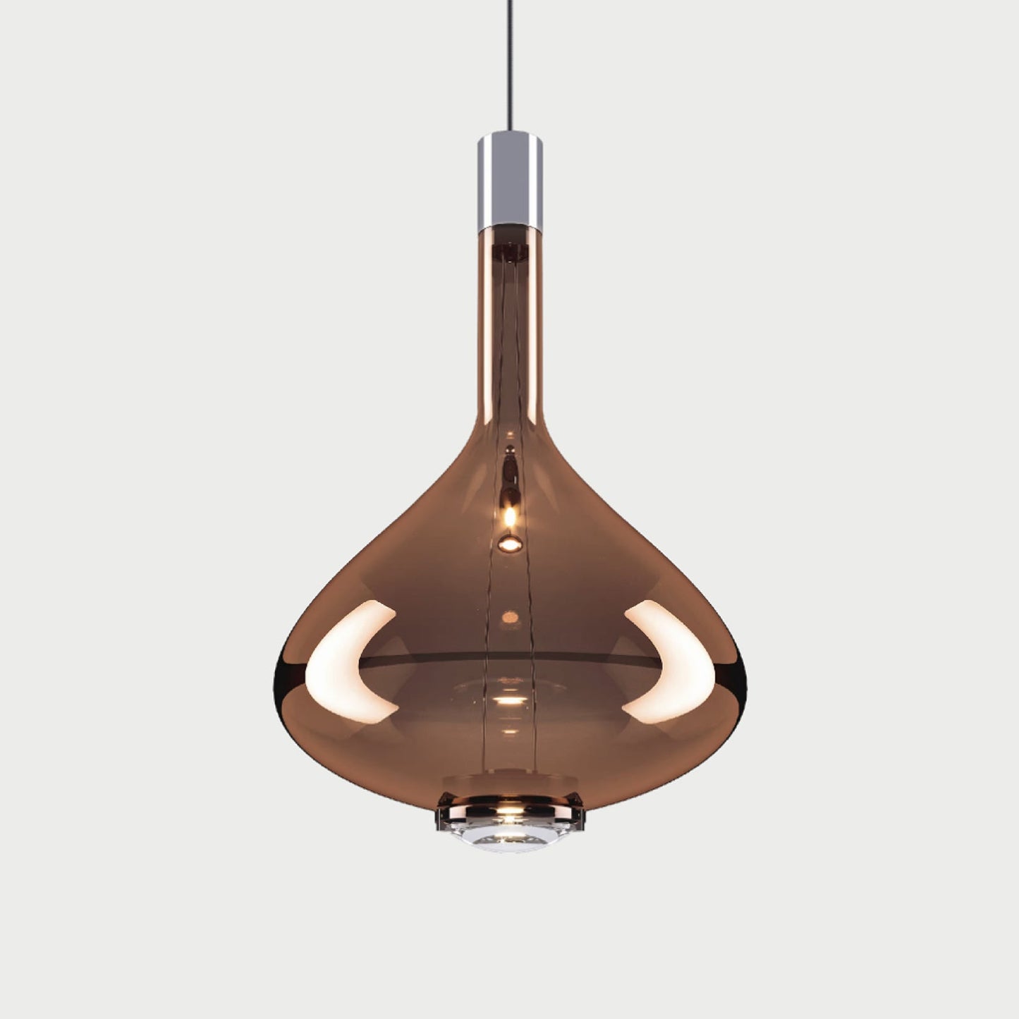 SKY-FALL LARGE - Chrome / Glossy Bronze - Suspension Lamp