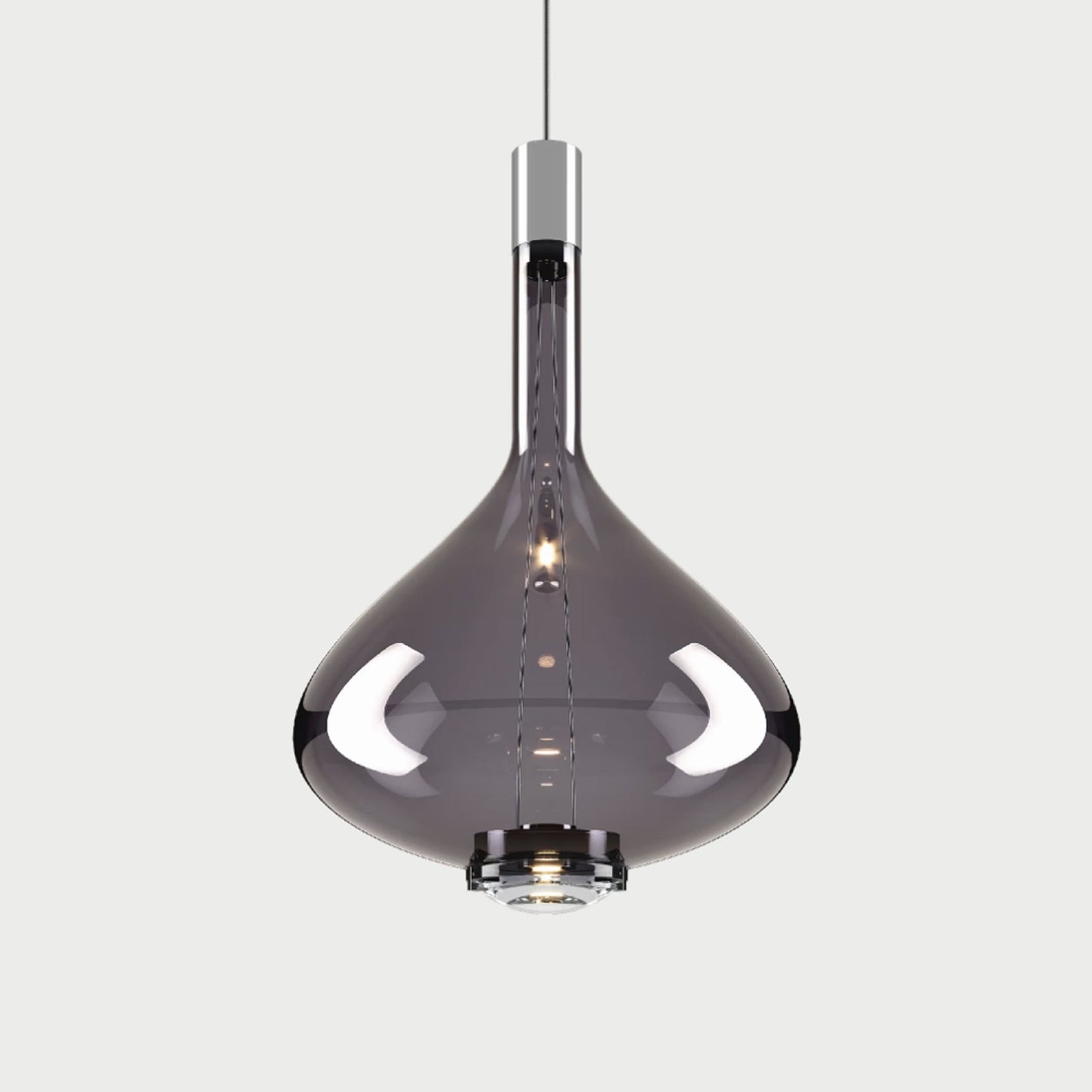 SKY-FALL LARGE - Chrome / Glossy Smoke - Suspension Lamp