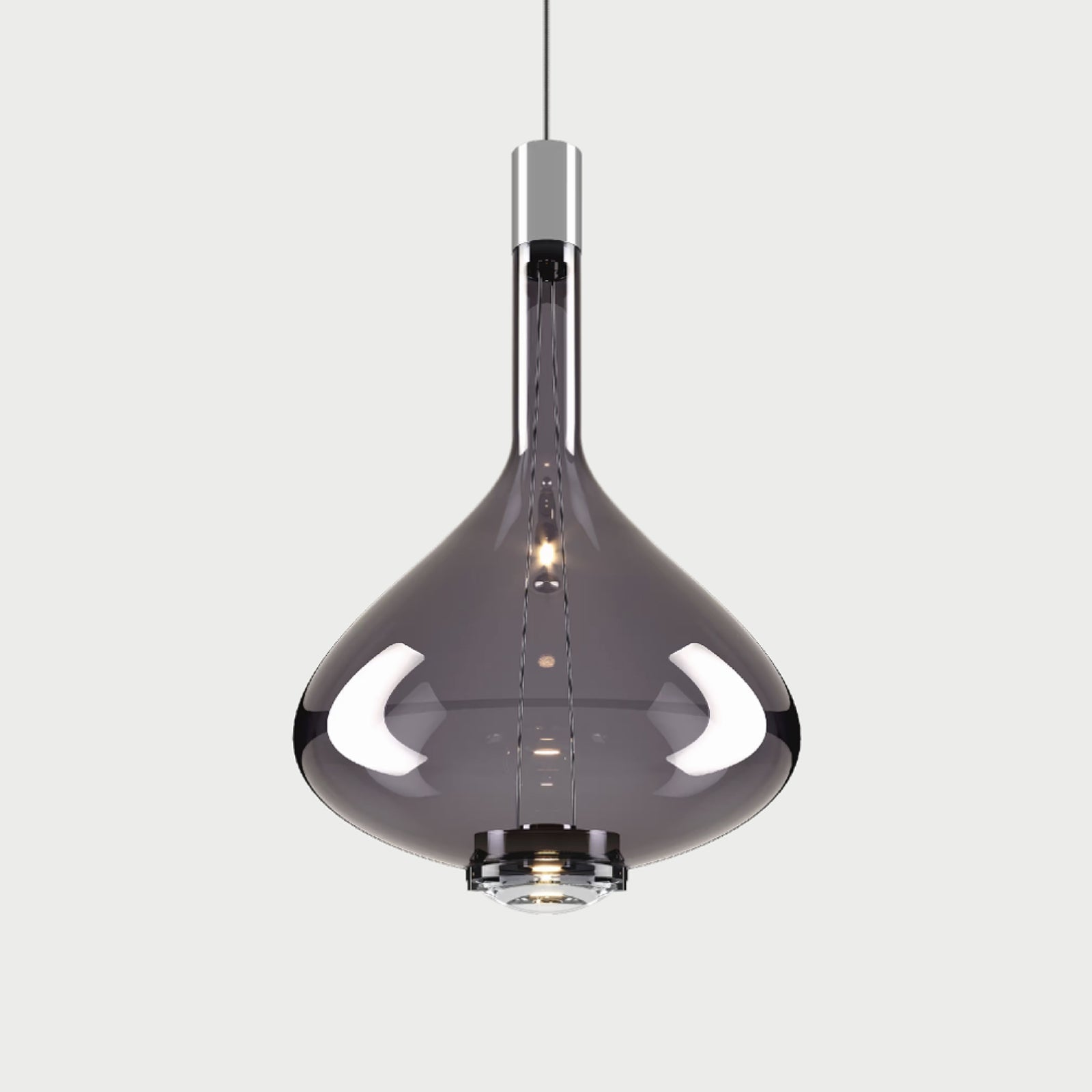 SKY-FALL LARGE - Chrome / Glossy Smoke - Suspension Lamp