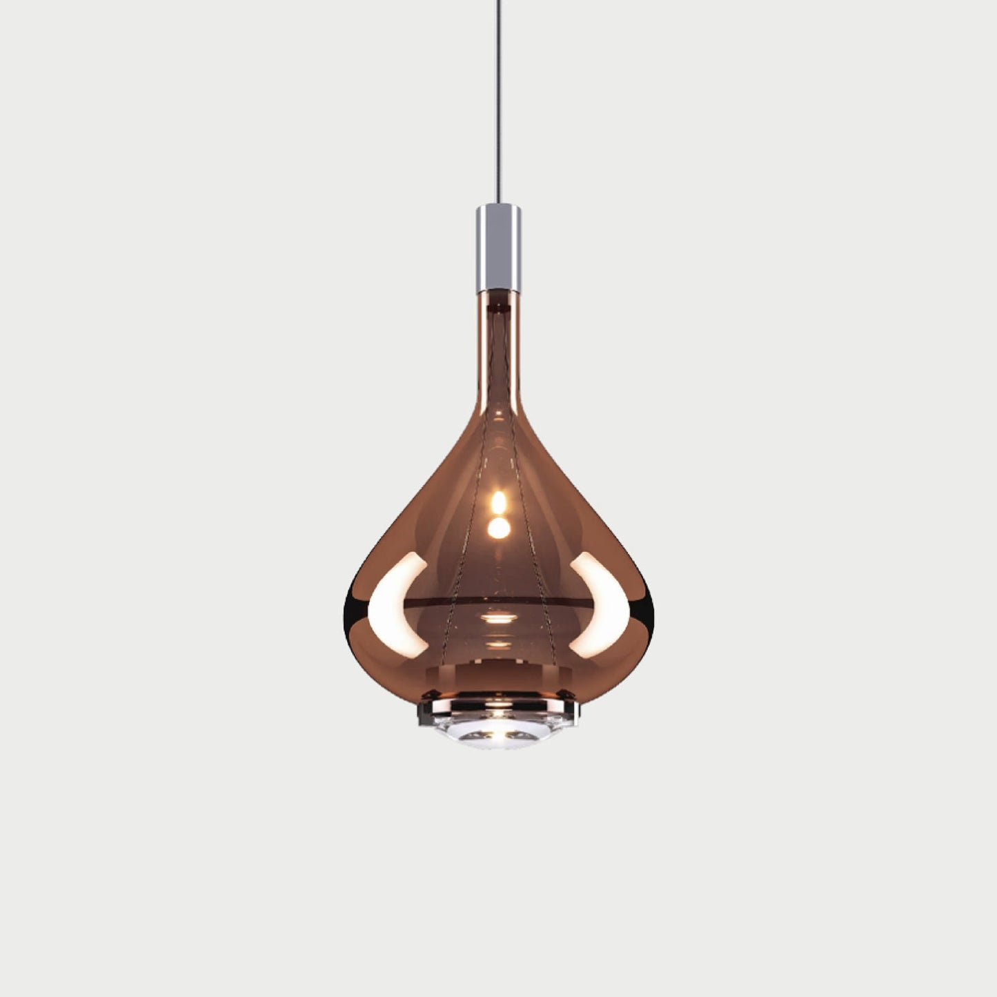 SKY-FALL MEDIUM - Chrome / Glossy Bronze - Suspension Lamp
