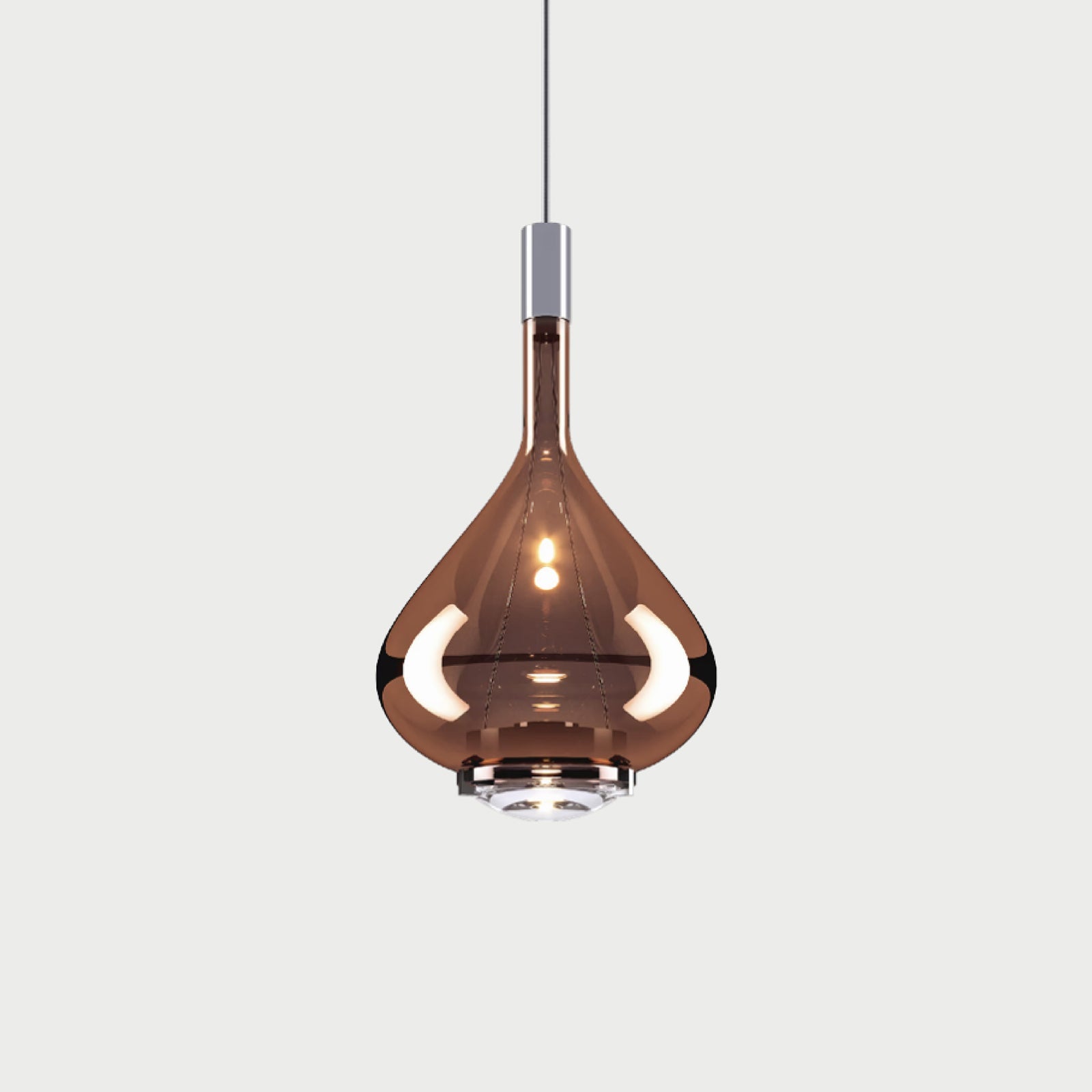 SKY-FALL MEDIUM - Chrome / Glossy Bronze - Suspension Lamp