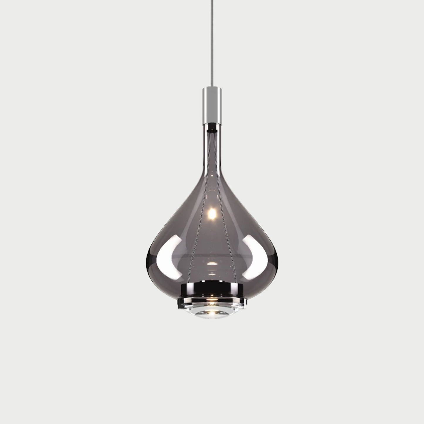 SKY-FALL MEDIUM - Chrome / Glossy Smoke - Suspension Lamp