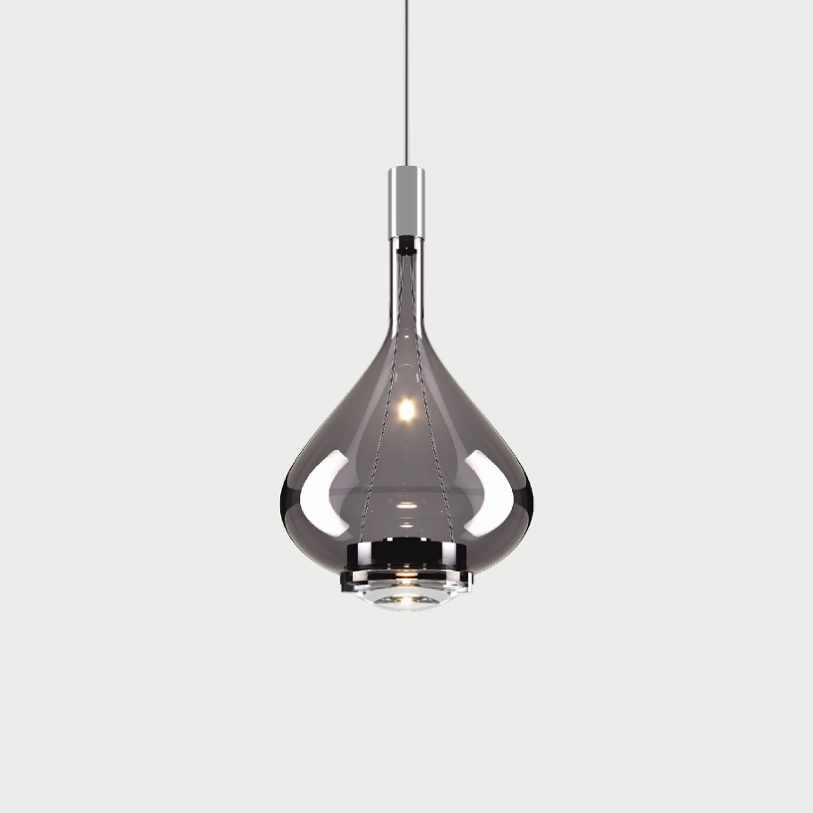 SKY-FALL MEDIUM - Chrome / Glossy Smoke - Suspension Lamp