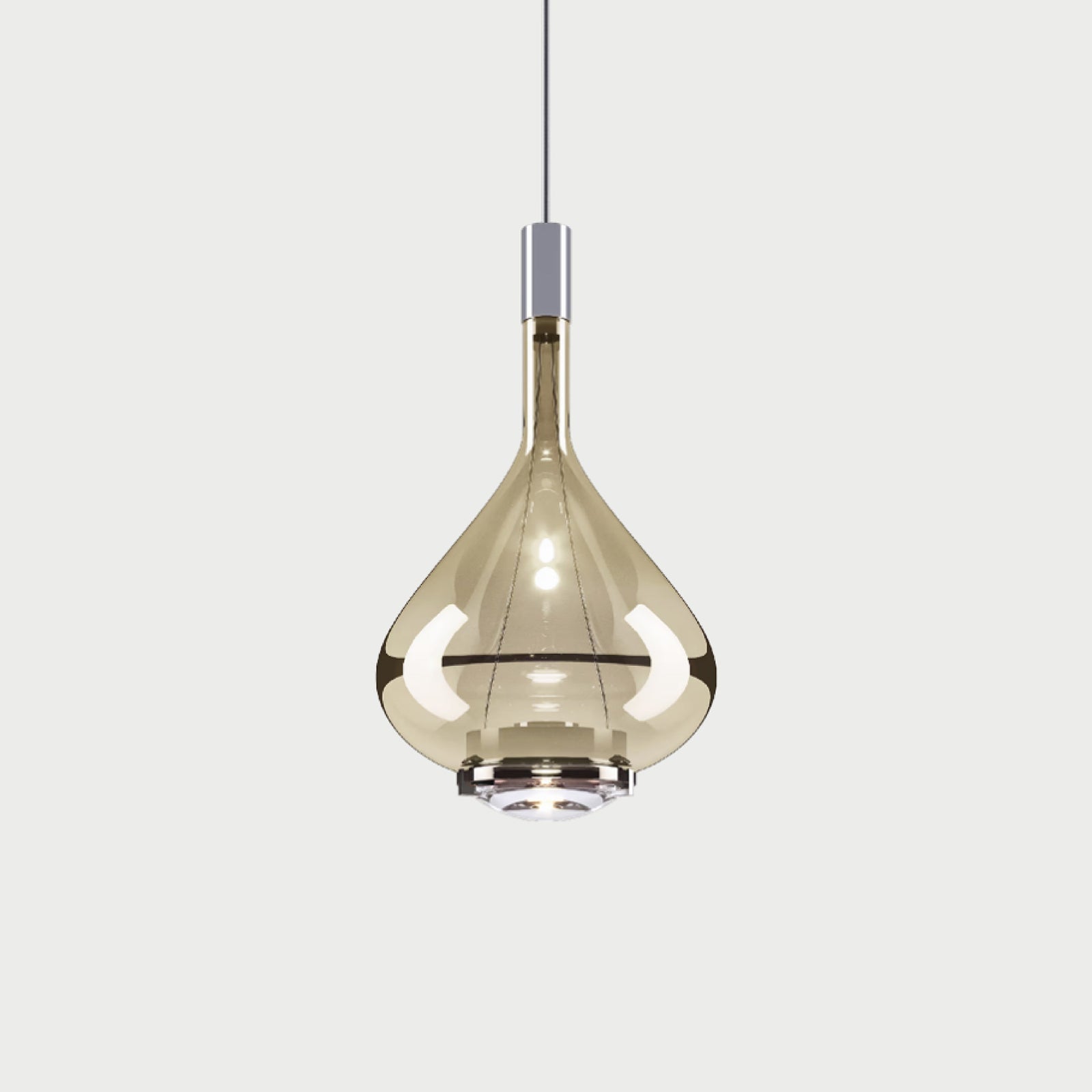 SKY-FALL MEDIUM - Chrome / Pale Gold - Suspension Lamp