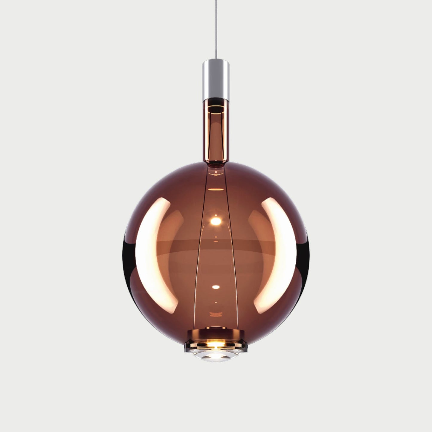 SKY-FALL ROUND LARGE - Chrome / Glossy Bronze - Suspension Lamp