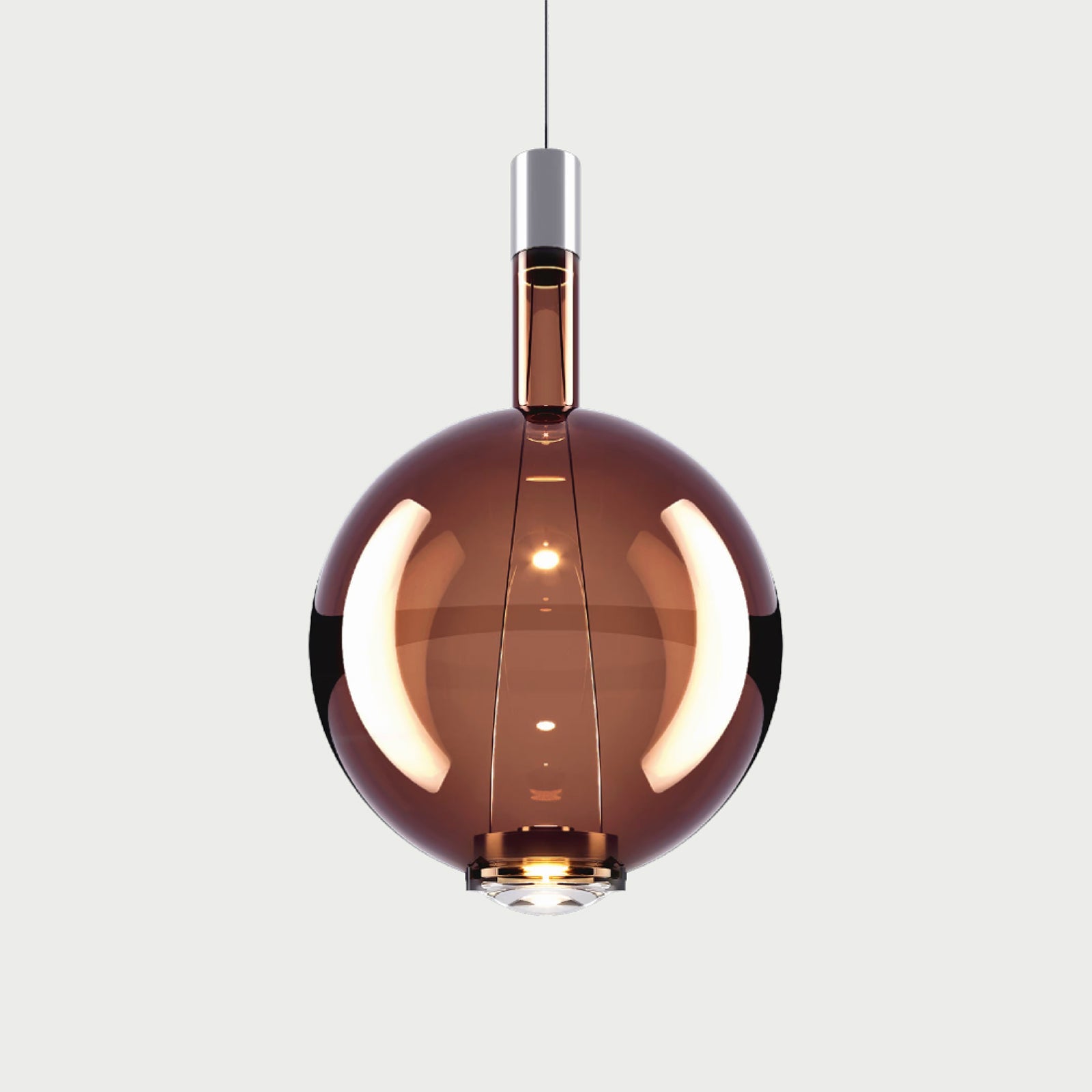 SKY-FALL ROUND LARGE - Chrome / Glossy Bronze - Suspension Lamp