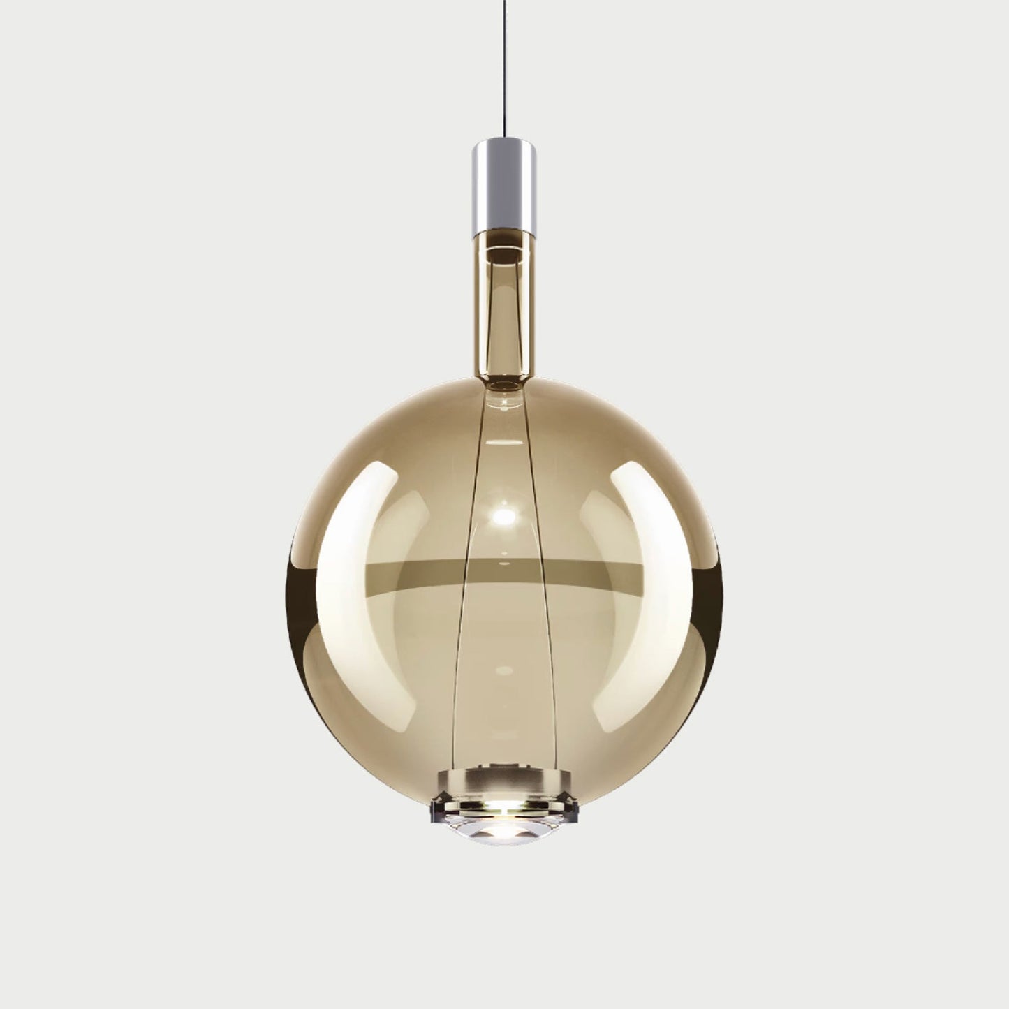 SKY-FALL ROUND LARGE - Chrome / Pale Gold - Suspension Lamp