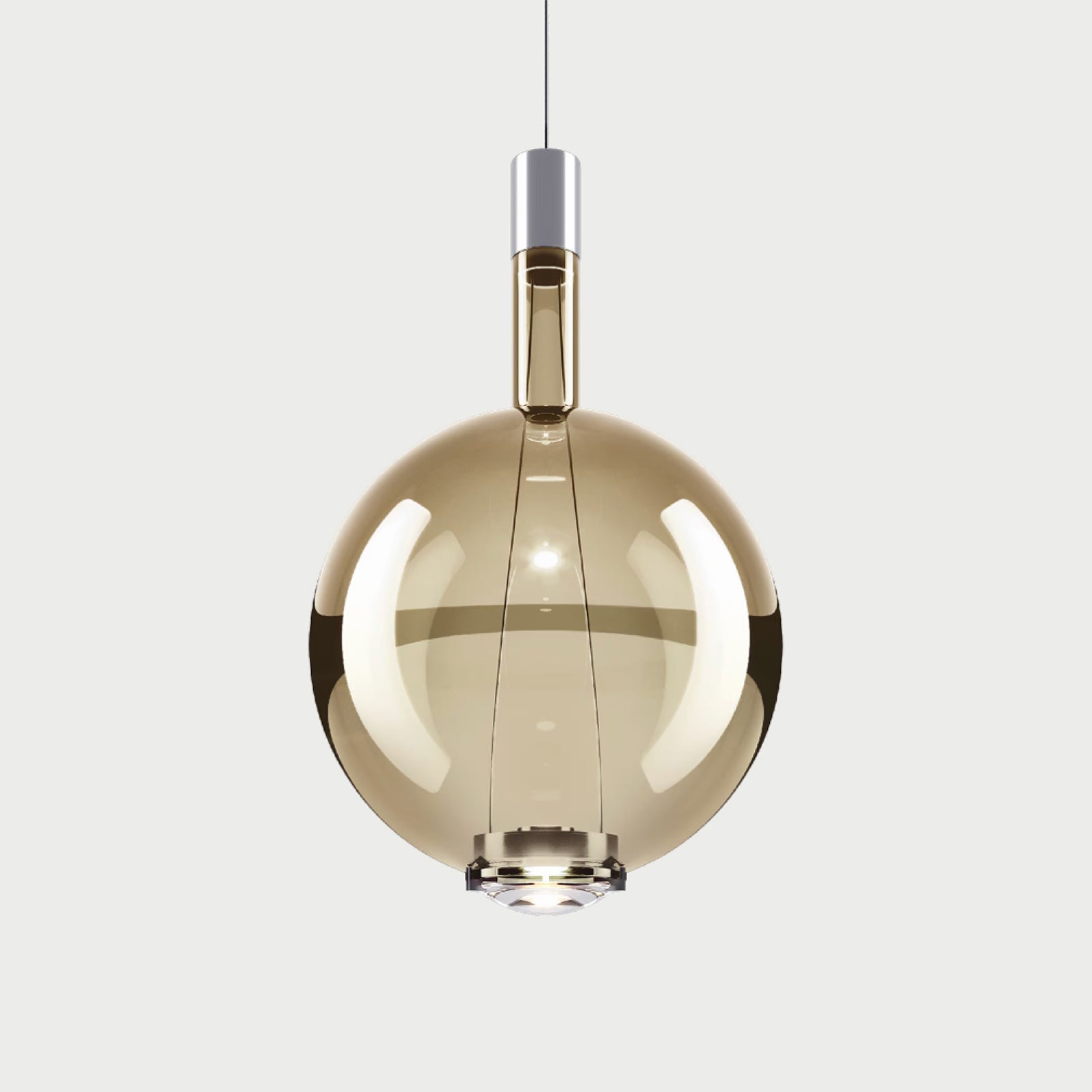 SKY-FALL ROUND LARGE - Chrome / Pale Gold - Suspension Lamp