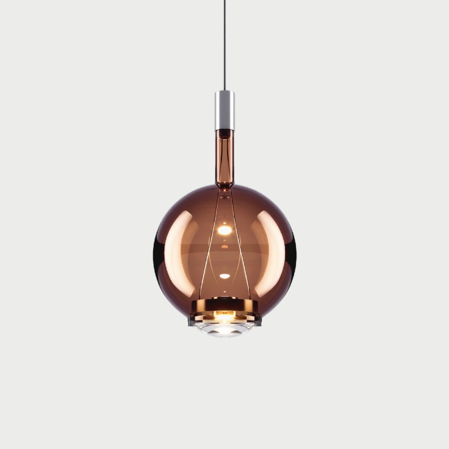SKY-FALL ROUND MEDIUM - Chrome / Glossy Bronze - Suspension Lamp