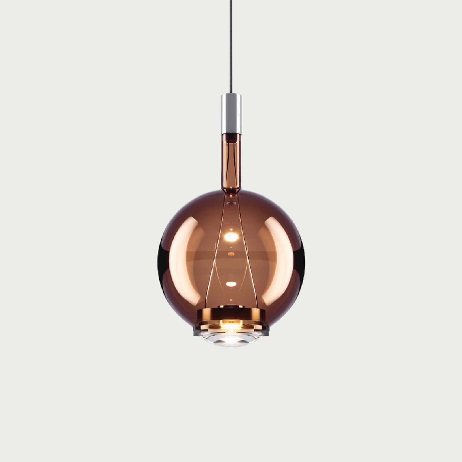 SKY-FALL ROUND MEDIUM - Chrome / Glossy Bronze - Suspension Lamp