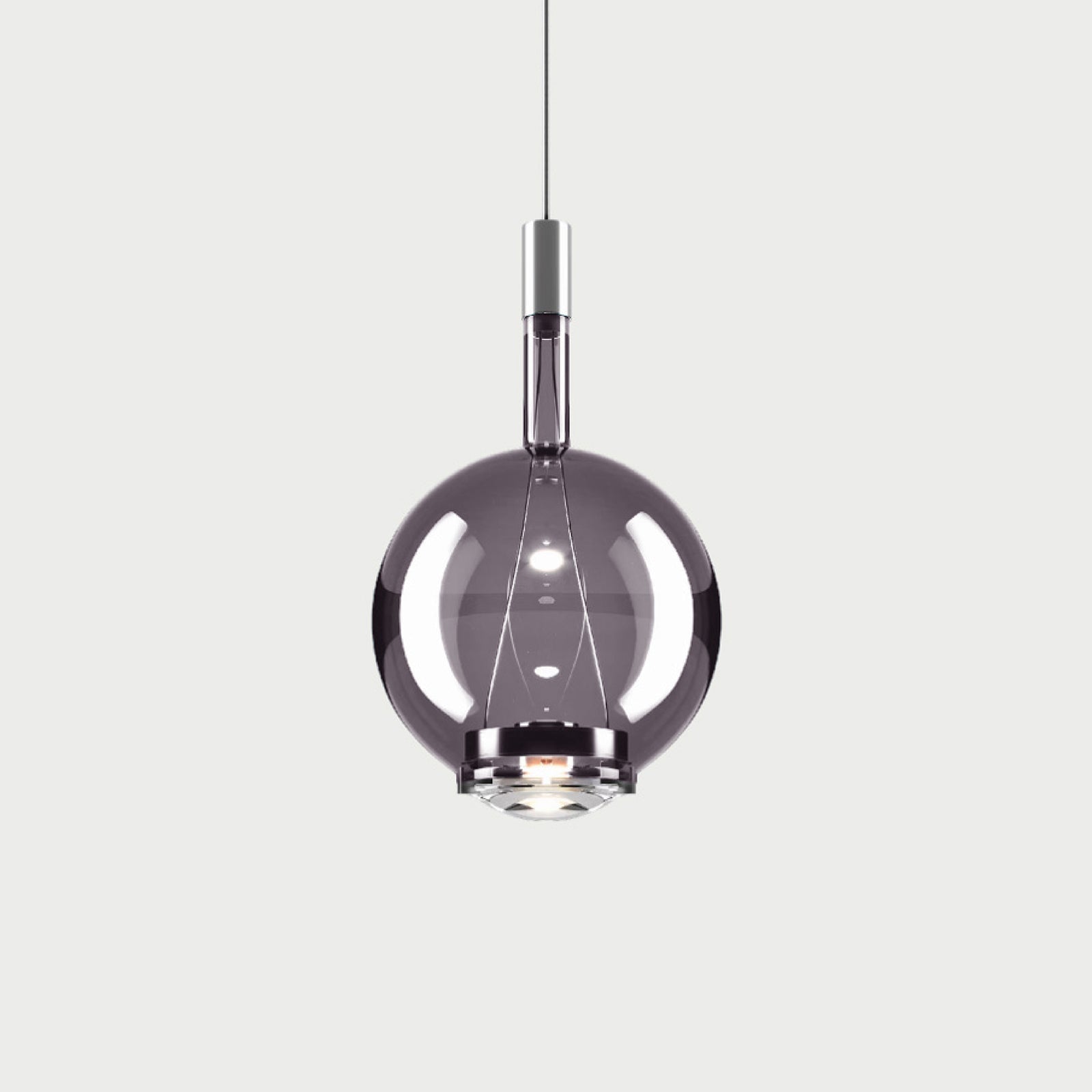 SKY-FALL ROUND MEDIUM - Chrome / Glossy Smoke - Suspension Lamp