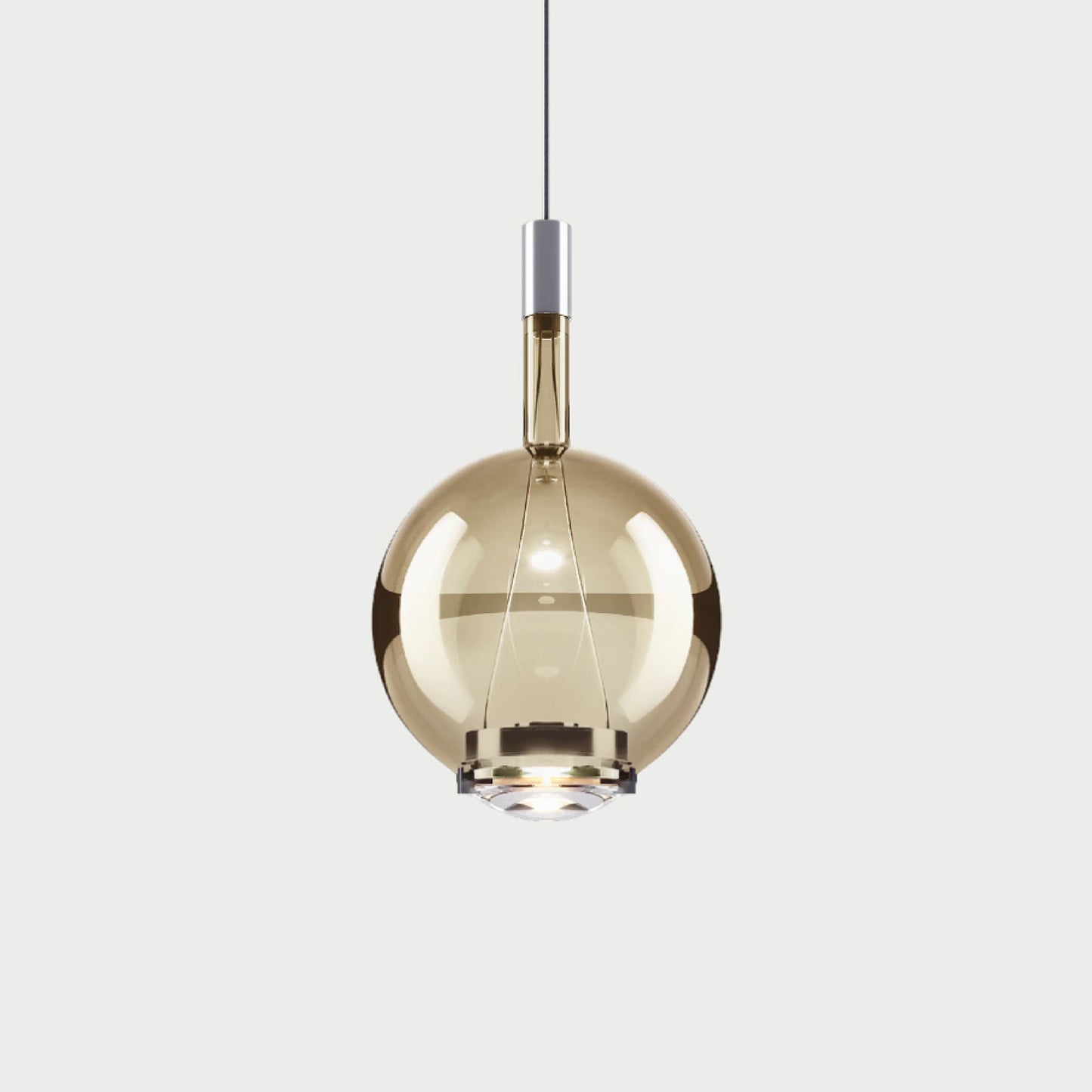 SKY-FALL ROUND MEDIUM - Chrome / Pale Gold - Suspension Lamp