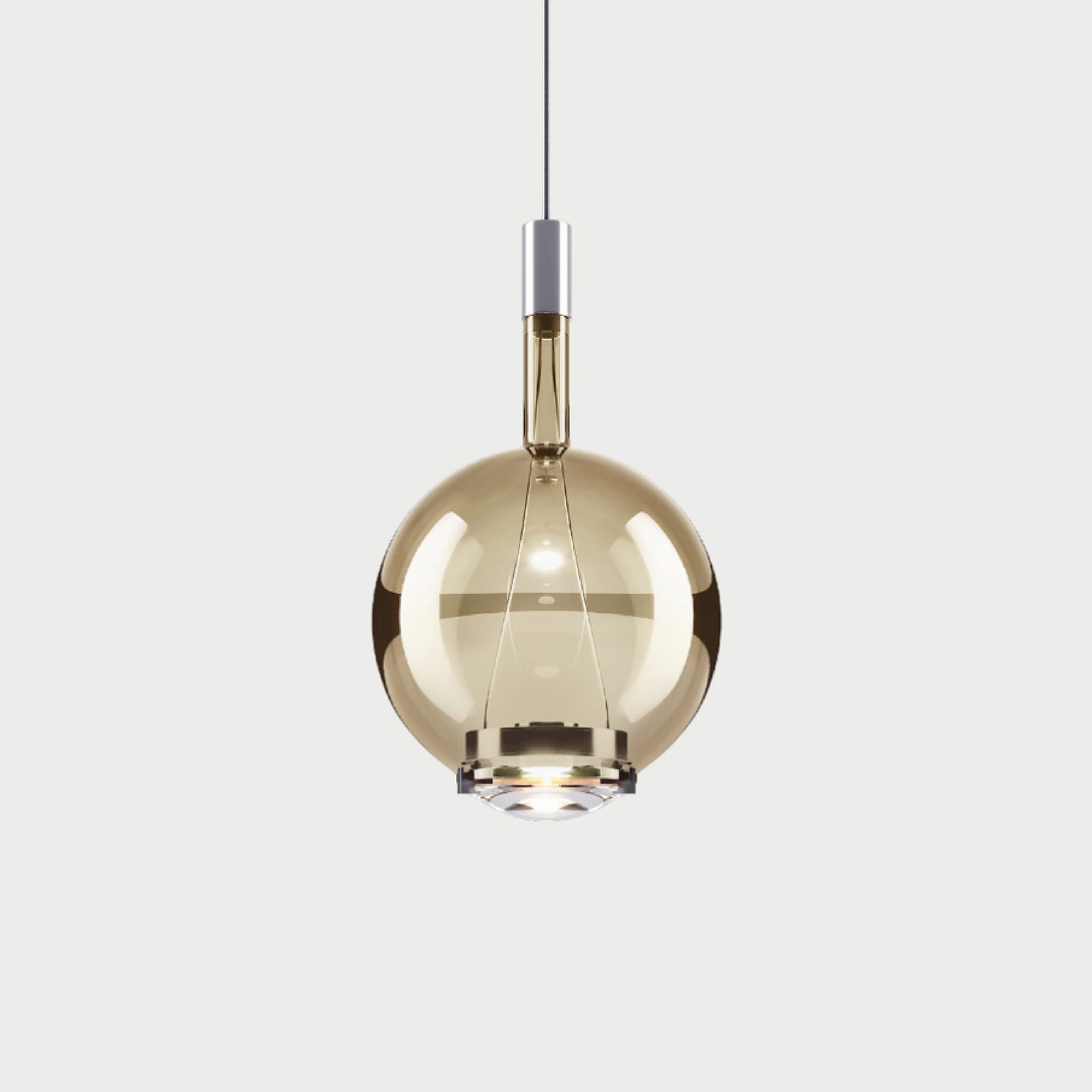 SKY-FALL ROUND MEDIUM - Chrome / Pale Gold - Suspension Lamp
